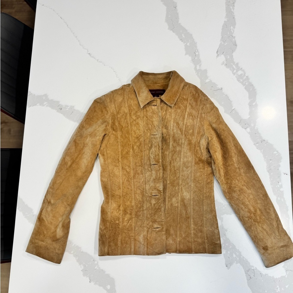 Elegant Brown Margaret Godfrey Leather Women's Jacket - Picture 3 of 6